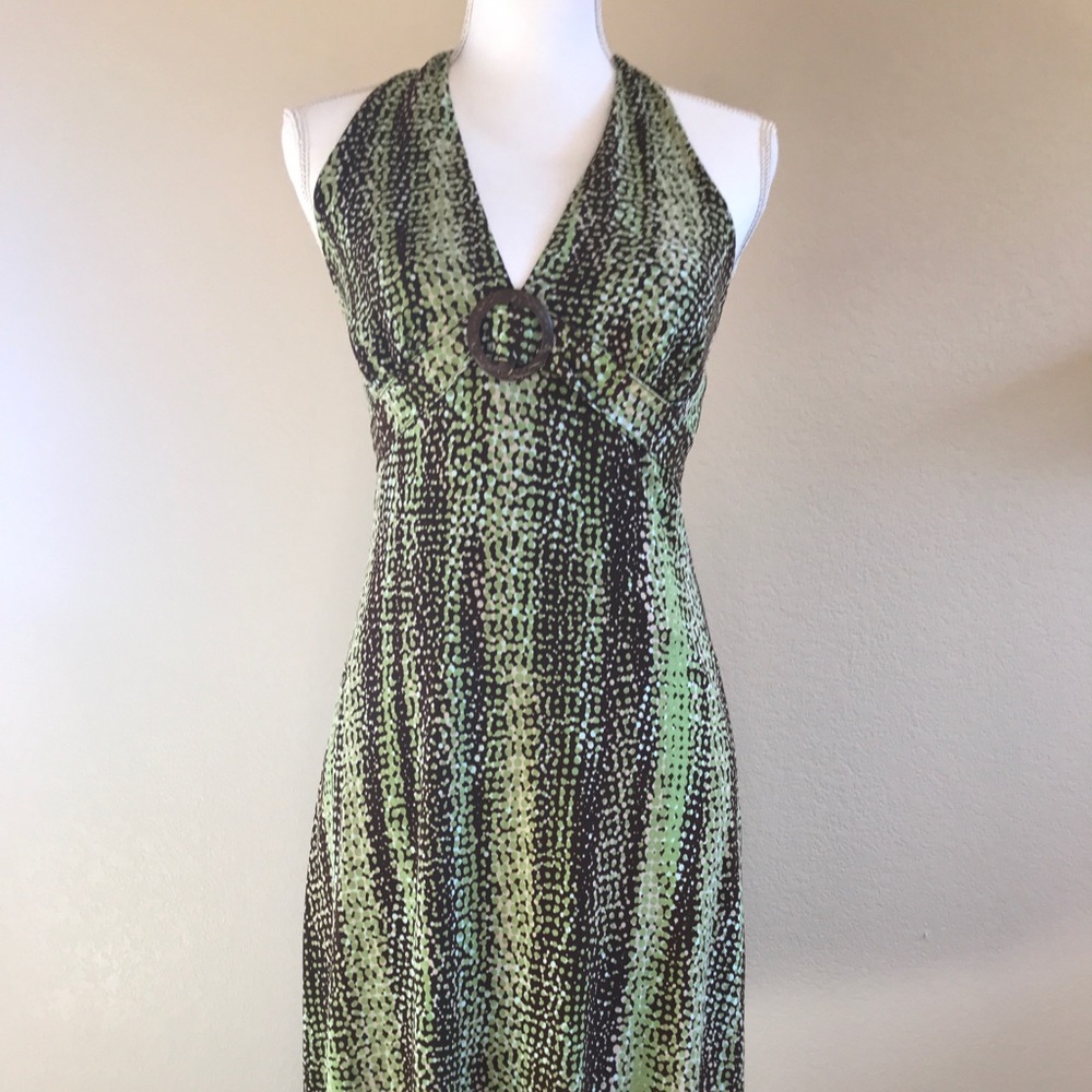 Georgiou A Line Dress Green/Brown S